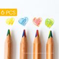 Andstal marco 4 cores em 1 lápis de cor para crianças 6pcs/caixa desenho de arco -íris lápis de cor natural para crianças desenho